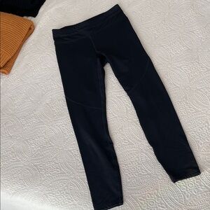 Fabletics fleece lined athletic key zip back Black Leggings